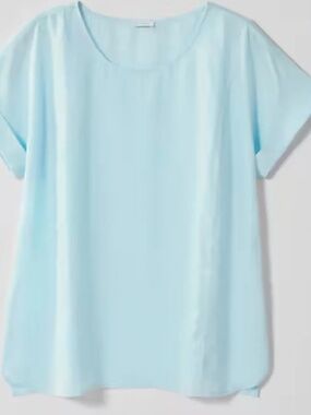 J Jill Pure Jill Linen Popover Top Light Gentle Sea Size Large Petite